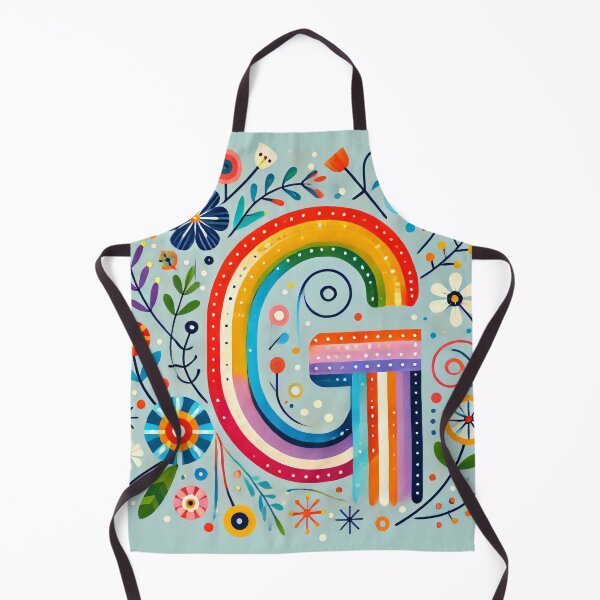 Item preview, Rainbow Letter G with Folk Flowers - Scandinavian Folk Art by heidiannemorris © designed and sold by FOLK ART FUSION by heidiannemorris.