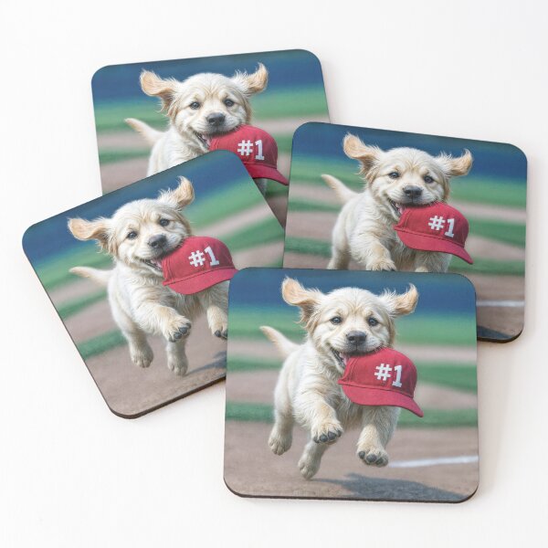 Item preview, Golden Retriever Puppy Running With a Baseball Cap designed and sold by Maria Dryfhout.