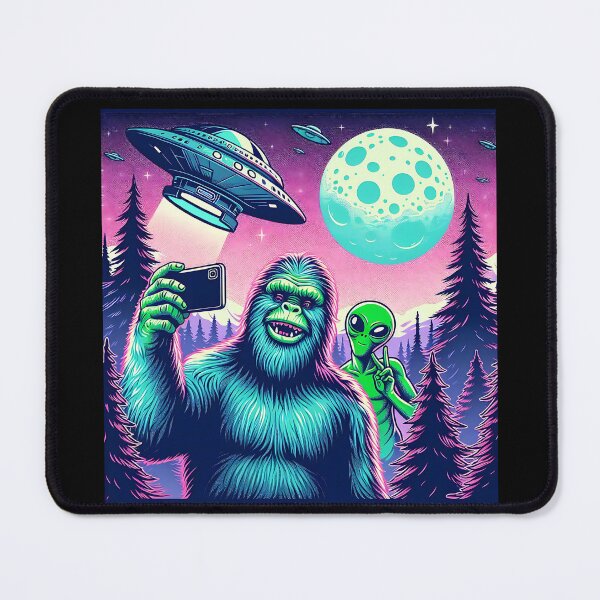 Item preview, Big Foot and Alien selfie bomb designed and sold by FunnyFamlyFun.