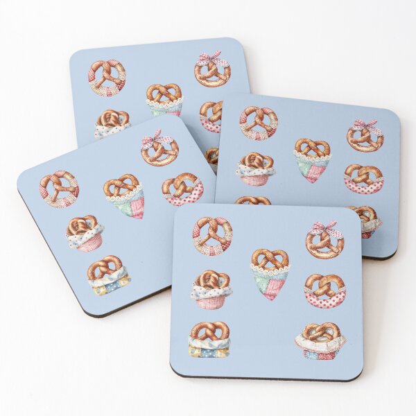 Item preview, Watercolor Pretzel Set – 7-Piece Illustration Pack designed and sold by EmeraldeaArt.