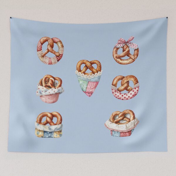 Item preview, Watercolor Pretzel Set – 7-Piece Illustration Pack designed and sold by EmeraldeaArt.