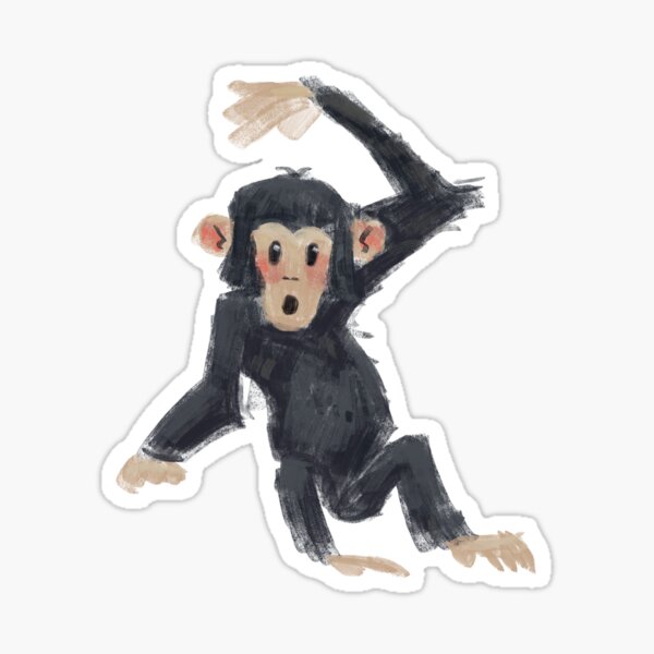 Item preview, Cute Chimpanzee Sketch Crayon Drawing Silly Monkey designed and sold by EepyMonke.