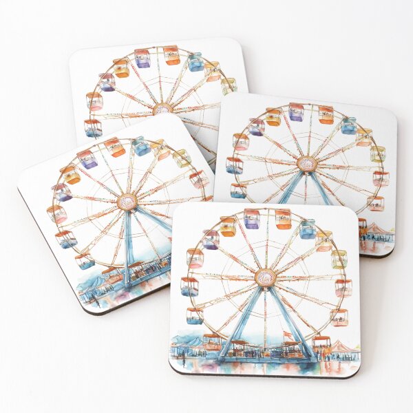 Item preview, watercolor Ferris wheel designed and sold by EmeraldeaArt.