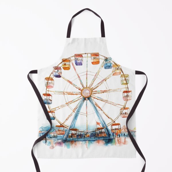 Item preview, watercolor Ferris wheel designed and sold by EmeraldeaArt.
