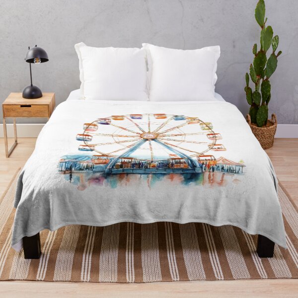Item preview, watercolor Ferris wheel designed and sold by EmeraldeaArt.