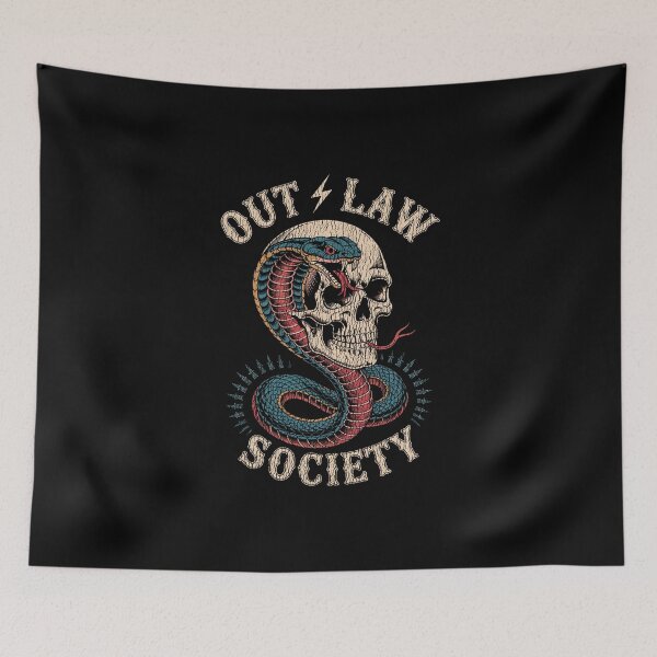 Artikelvorschau, Outlaw Society Totenkopf und Kobra Tattoo – Vintage Rebel Ink Apparel entworfen und verkauft von paulo silveira.