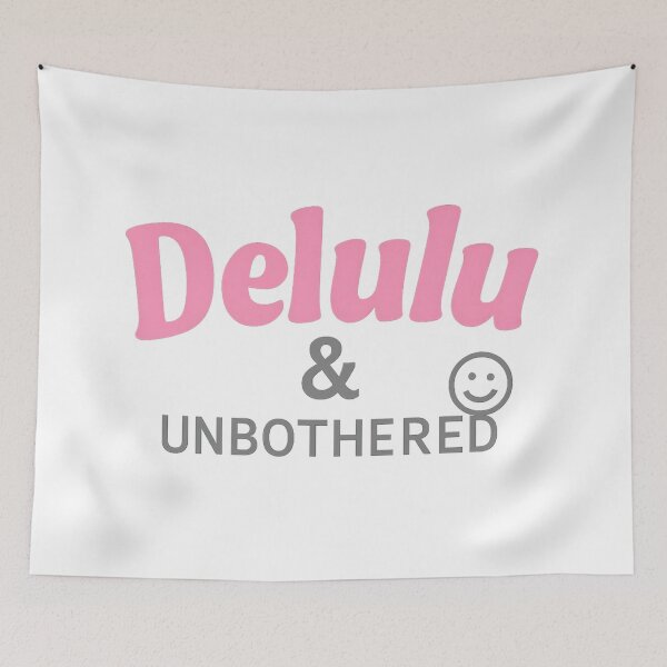 Item preview, Delulu & Unbothered – Bold Retro Bubble Quote Tee designed and sold by ALITOPRINCE.