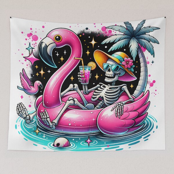 Item preview, Floating into the Afterlife – Skeleton Summer Vibes designed and sold by 2ndSketch.