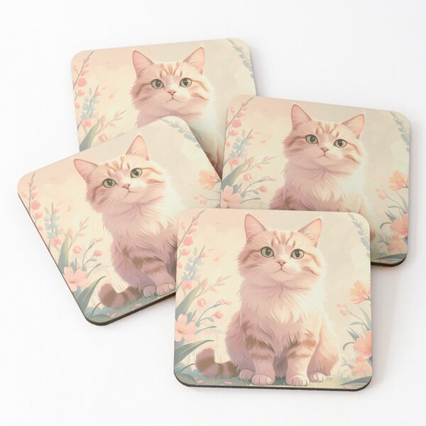Item preview, A cat sitting amidst flowers designed and sold by CraftyWords.