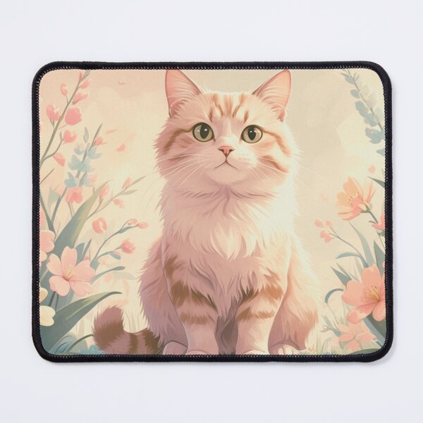 Item preview, A cat sitting amidst flowers designed and sold by CraftyWords.