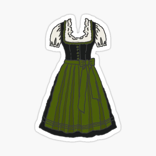 Item preview, Dirndl bavarian green traditional woman dress clothing designed and sold by EmeraldeaArt.