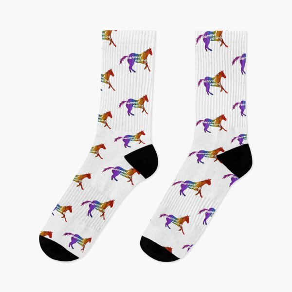 Item preview, Rainbow Barrel Racing Horse designed and sold by Trotting Hooves.