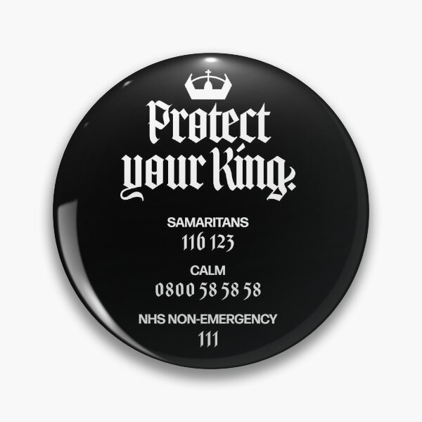 Item preview, Protect Your King (Logo with Helplines, White). designed and sold by marcusmrees.