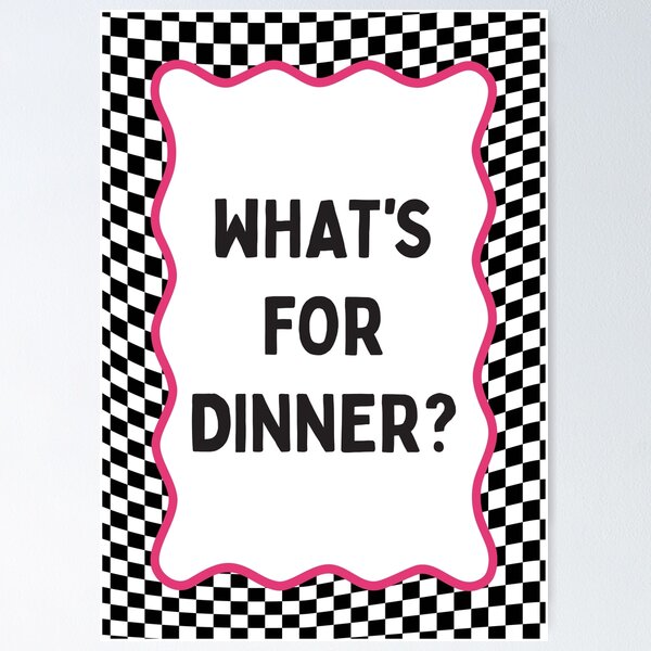 Item preview, What's For Dinner, Black and White Checkered Pattern designed and sold by DirtyAngelFace Shop.