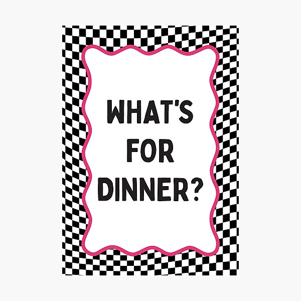Item preview, What's For Dinner, Black and White Checkered Pattern designed and sold by DirtyAngelFace Shop.