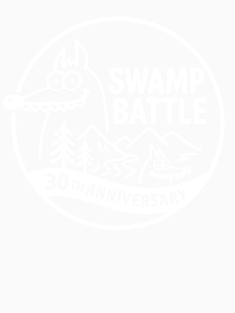 Thumbnail 3 of 3, Baseball ¾ Sleeve T-Shirt, Swamp Battle - White designed and sold by MrFunGnome.