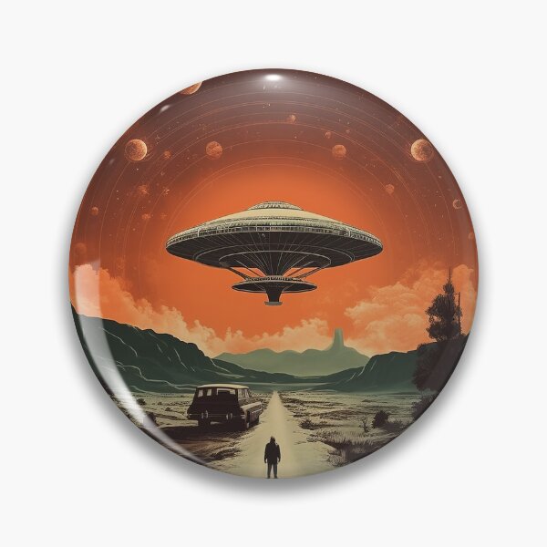 Artikelvorschau, UFO-Landschaft mit orangefarbener Sonne entworfen und verkauft von Jcat7.