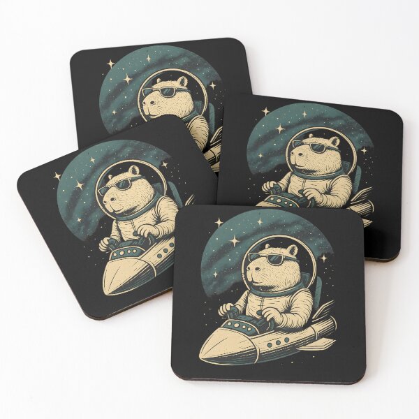 Item preview, Capybara Commander – Galactic Pilot designed and sold by OrbitOdyssey.