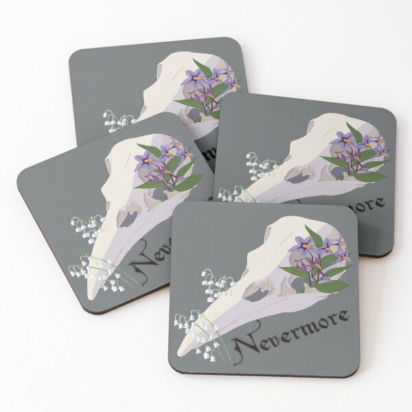 Item preview, Nevermore Raven Skull with Flowers designed and sold by Ivorycrow.