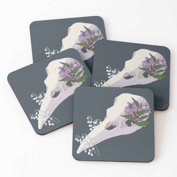 Item preview, Raven Skull with Flowers designed and sold by Ivorycrow.