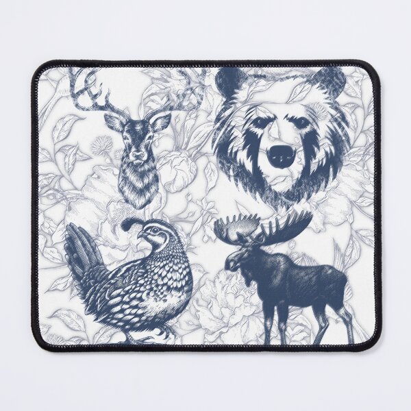 Item preview, Sabrina Farmer Art - Blue Toile Woodland Animals - Wildlife at Home  designed and sold by sabrinart42.