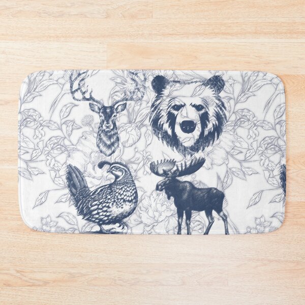 Item preview, Sabrina Farmer Art - Blue Toile Woodland Animals - Wildlife at Home  designed and sold by sabrinart42.