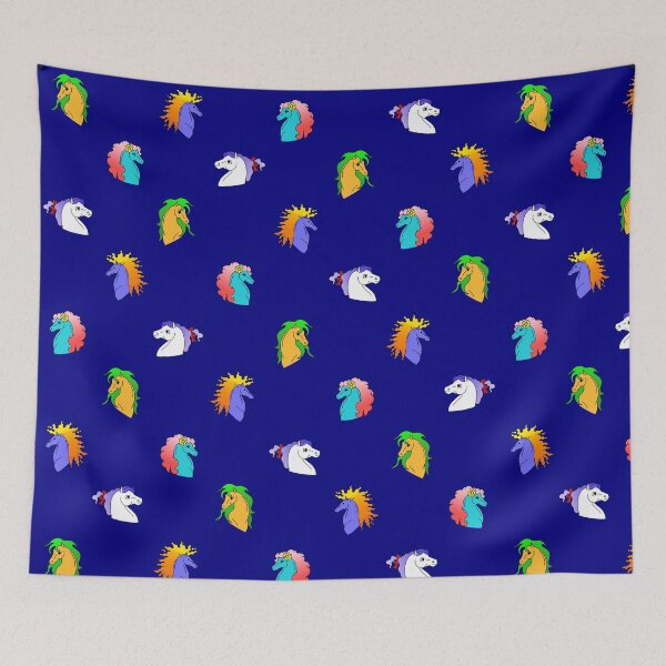 Item preview, Fantasy Horse Pattern - Navy Blue designed and sold by DLawsonDesigns.