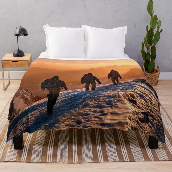 Item preview, Majestic Sunset Illuminates Mountaineers Trekking Through Snowy Peaks designed and sold by jecphotography and art.