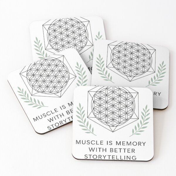 Item preview, “Muscle Is Memory” Sacred Geometry Quote – Minimalist Bodywork Design designed and sold by Sharp Insight.