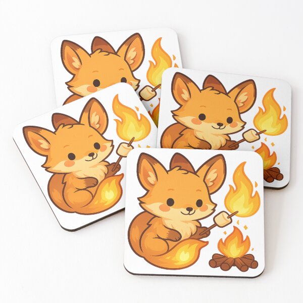 Item preview, Kawaii Fire Fox – Cute Elemental Flame Sticker designed and sold by Tenpercentluck.