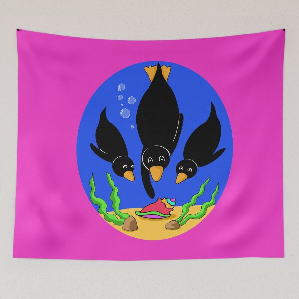 Item preview, Born to Dive – Playful Penguin Adventure Design designed and sold by DLawsonDesigns.