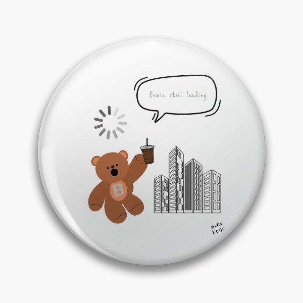 Item preview, Brain Still Loading – Cute Coffee Bear Office Mood ( White / Transparent ) designed and sold by mintmono-studio.