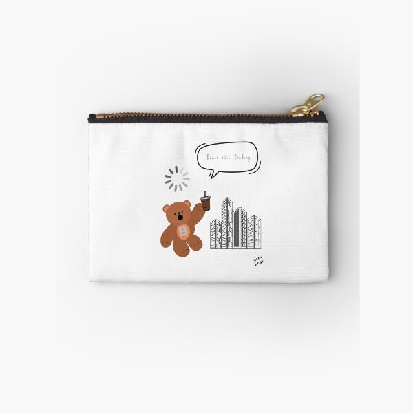 Item preview, Brain Still Loading – Cute Coffee Bear Office Mood ( White / Transparent ) designed and sold by mintmono-studio.