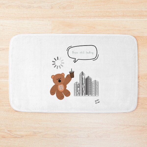 Item preview, Brain Still Loading – Cute Coffee Bear Office Mood ( White / Transparent ) designed and sold by mintmono-studio.