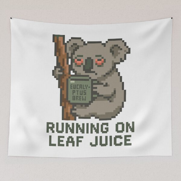 Item preview, Running on Leaf Juice – Koala Pixel Burnout Mood designed and sold by NaturePixel.