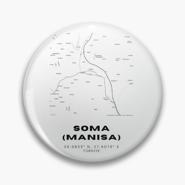 Item preview, Minimalist Soma Map – Black & White Manisa District Poster designed and sold by RM-Journey.