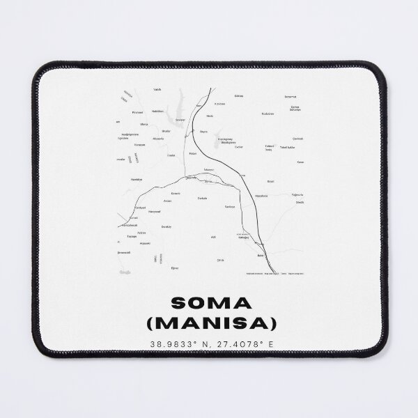 Item preview, Minimalist Soma Map – Black & White Manisa District Poster designed and sold by RM-Journey.