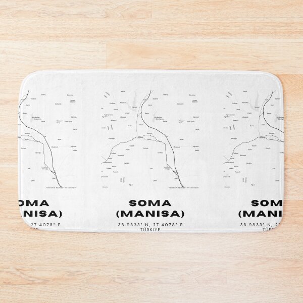 Item preview, Minimalist Soma Map – Black & White Manisa District Poster designed and sold by RM-Journey.