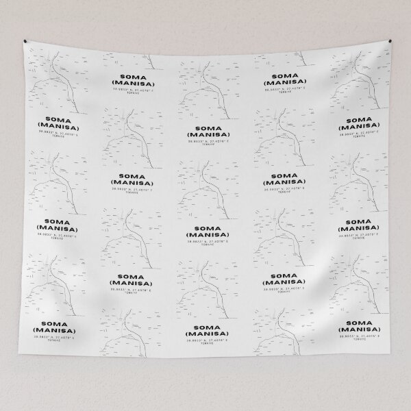 Item preview, Minimalist Soma Map – Black & White Manisa District Poster designed and sold by RM-Journey.