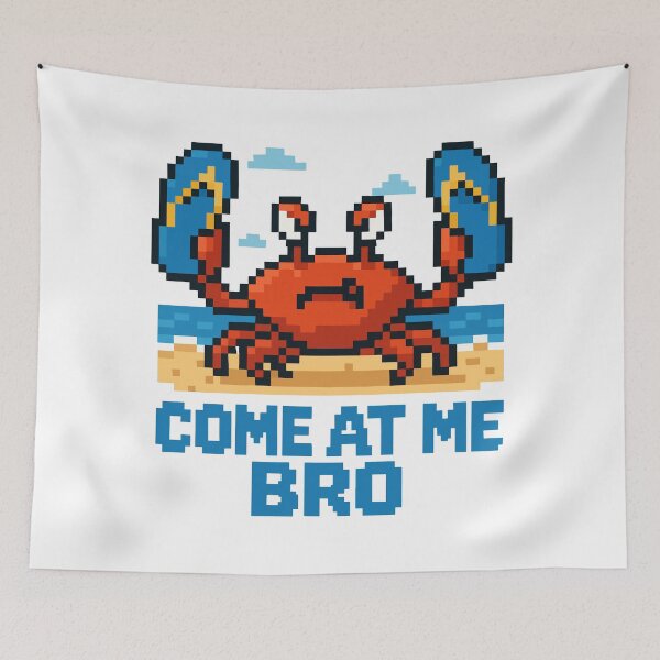 Item preview, Come At Me, Bro – Pixel Crab Beach Fighter Design designed and sold by NaturePixel.