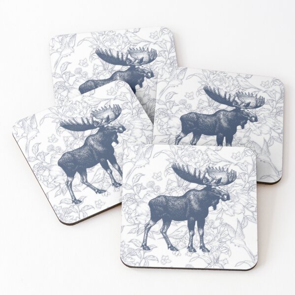Item preview, Sabrina Farmer Art - Blue Toile Moose - Wildlife for Home  designed and sold by sabrinart42.