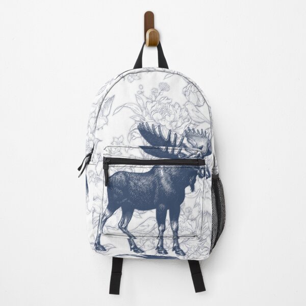 Item preview, Sabrina Farmer Art - Blue Toile Moose - Wildlife for Home designed and sold by sabrinart42.