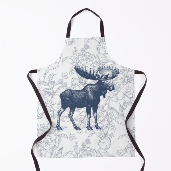 Item preview, Sabrina Farmer Art - Blue Toile Moose - Wildlife for Home designed and sold by sabrinart42.