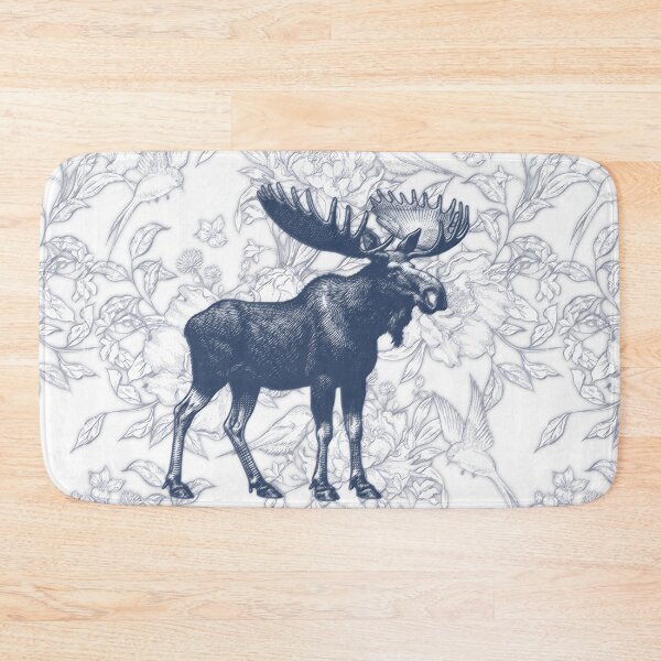 Item preview, Sabrina Farmer Art - Blue Toile Moose - Wildlife for Home  designed and sold by sabrinart42.