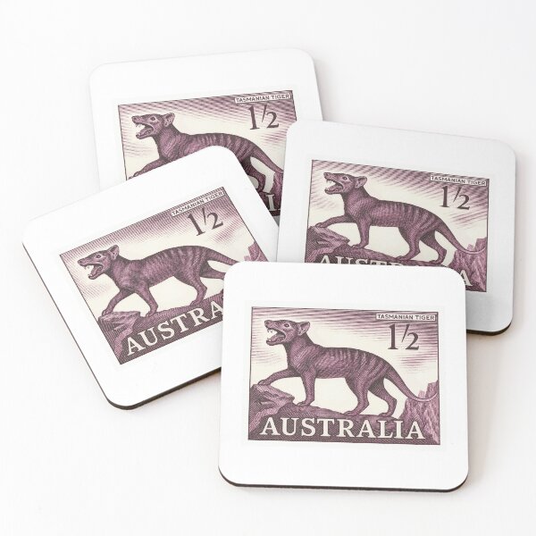 Item preview, 1958 Australia Tasmanian Tiger Postage Stamp designed and sold by retrographics.