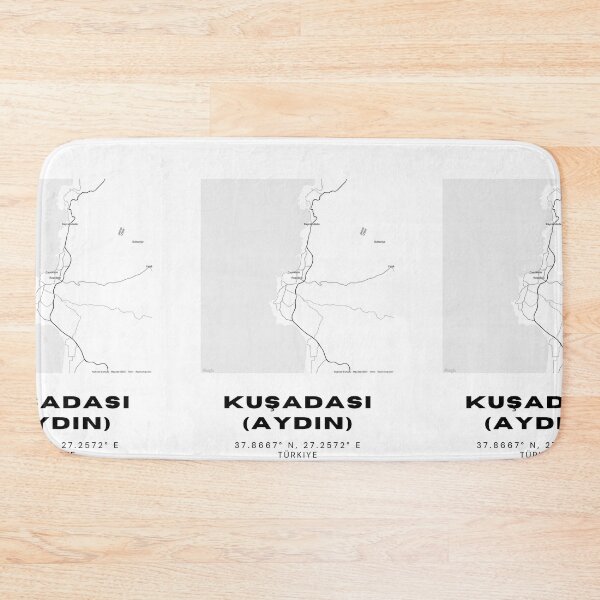 Item preview, Minimalist Kuşadası Map – Aegean Coastal City in Black & White designed and sold by RM-Journey.