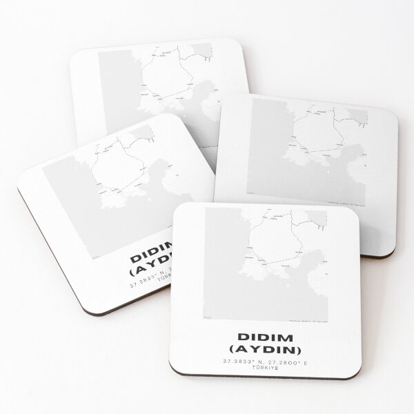 Item preview, Minimalist Didim Map – Modern Black & White Aegean Print designed and sold by RM-Journey.