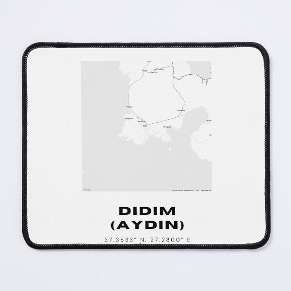 Item preview, Minimalist Didim Map – Modern Black & White Aegean Print designed and sold by RM-Journey.