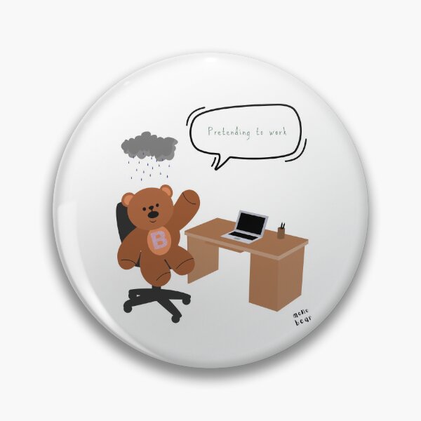 Item preview, Pretending to Work – Burnout Bear Office Life ( White / Transparent ) designed and sold by mintmono-studio.