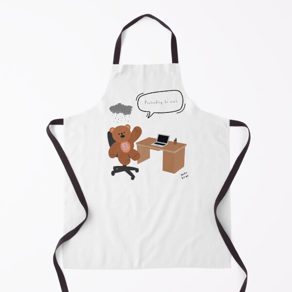 Item preview, Pretending to Work – Burnout Bear Office Life ( White / Transparent ) designed and sold by mintmono-studio.